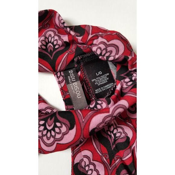 Bisou Bisou Women's Michele Bohot Keyhole Floral top Sz L - Picture 8 of 8